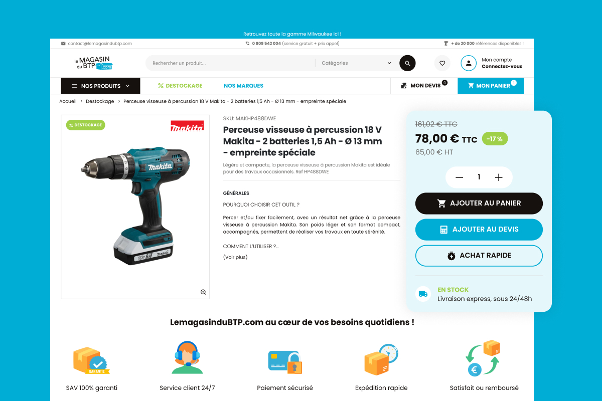 Le magasin  du BTP.com par Agence Web Kernix